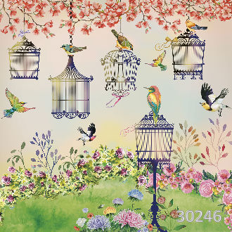 Птицы и клетки в саду
