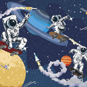 Космонавт скейтбордист